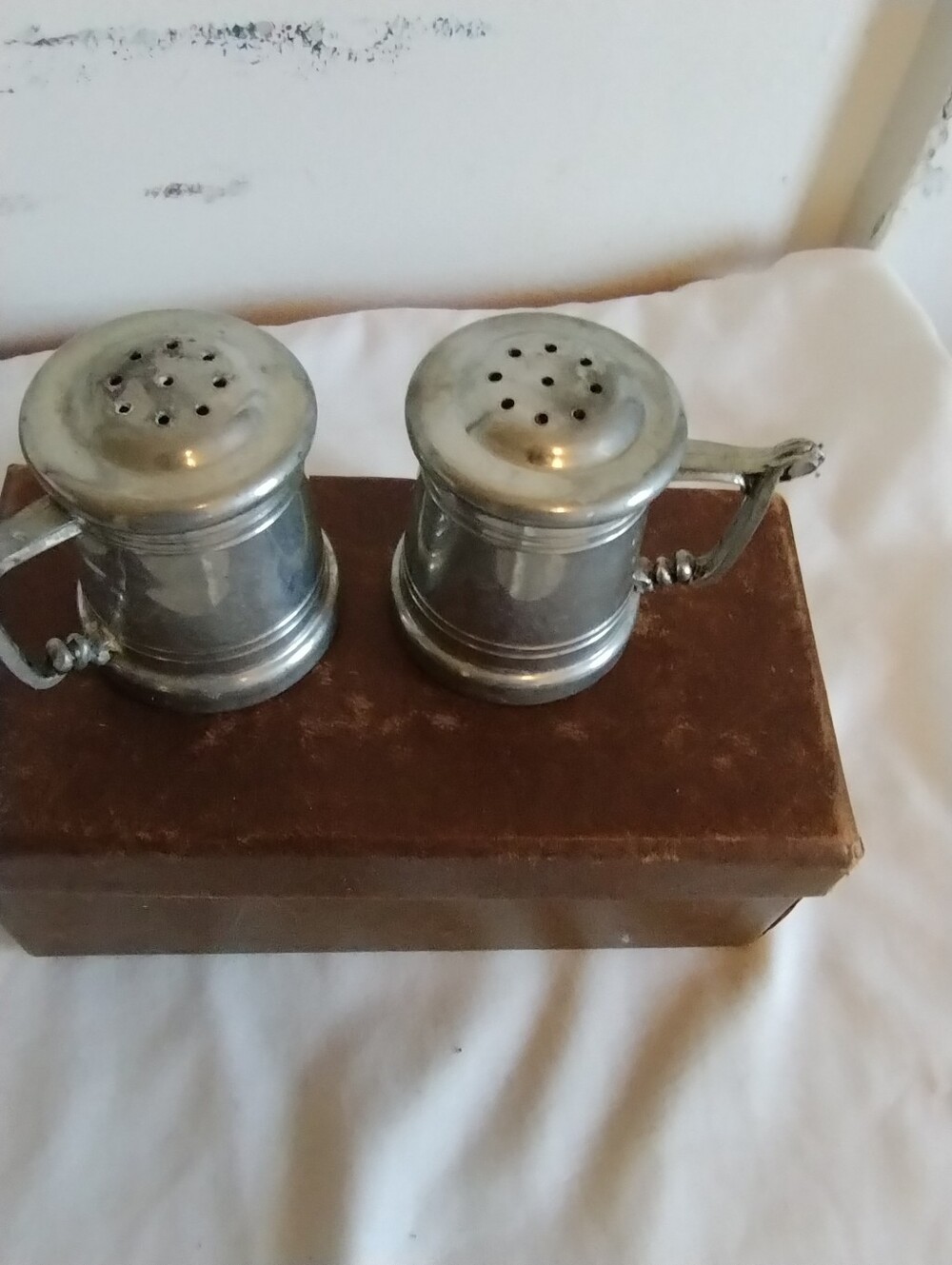 Old Classic Metal Salt and Pepper Shakers - Silver Tone Finish